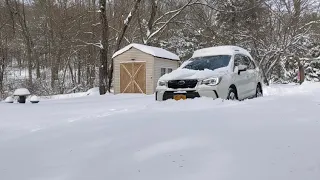 Subaru Forester on deep snow.