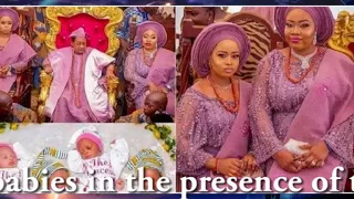 80 year old Alafin Of Oyo And His Beautiful Olori’s At The Naming Ceremony Of Their Set Of Twins