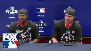 NLCS MVP Howie Kendrick and Ryan Zimmerman at the podium after Nationals clinch NLCS | FOX MLB