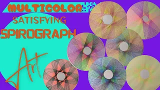 Satisfying ASMR Multicolor Spirograph Art design! #relaxing #drawing #compilation