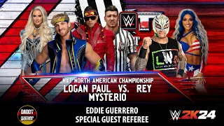 Logan Paul vs Rey Mysterio (C) Special Guest Referee Eddie Guerrero | NXT NA Championship | WWE 2K24