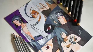 Speed Drawing of Sharingan Characters (Naruto OST music)