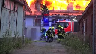 Großbrand Porzellanfabrik in Varel