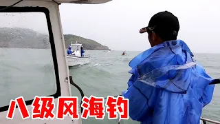 Level 8 winds are still fishing at sea. Only fishermen have such spirit. It is too crazy to fish li