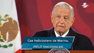 AMLO lamenta desplome de helicóptero de la Marina en Tabasco