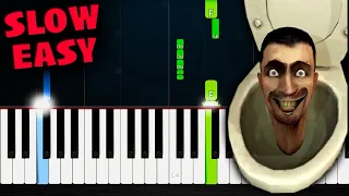 Skibidi Toilet Meme - SLOW EASY Piano Tutorial