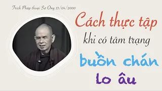 Thực tập thế nào khi buồn chán, lo âu - Trích Pháp thoại Sư Ông 13/04/2000