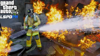 GTA 5 Firefighter Mod HUGE 5th Alarm High Rise Fire & Gas Explosion At The FIB Building