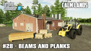 Building Sawmill, Producing Planks and Beams - #28 Calm Lands - FarmingSimulator22