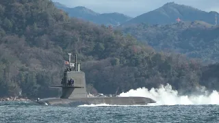 M210313B 海上自衛隊呉基地 『そうりゅう型』潜水艦 出港