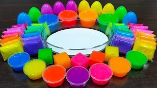 Rainbow slime ! Mixing clay slime with store-bought slime ! Relaxing slime videos !!!