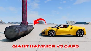 Giant Hammer VS Cars - BeamNG Drive | Next Generation Beam