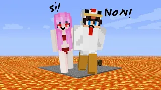 COINCÉ au DESSUS de la LAVE avec Une FANGIRL FOLLE Sur Minecraft !