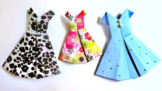 How to Make a Pretty Origami Paper Dress | Easy Paper Frock