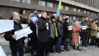 Акция в поддержку Надежды Савченко в Запорожье. 1.03.15