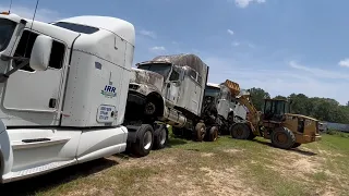 Stacking 3 International Semi trucks. Guatemala City Bound