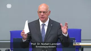 Letzte Sitzung des 18. Deutschen Bundestages: Abschiedsrede von Bundestagspräsident Lammert