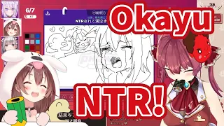 Korone and Marine can't stop laughing at Okayu being NTR'ed in Gartic Phone 【Hololive JP / Eng Sub】