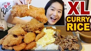 GIANT JAPANESE CURRY RICE!! Crispy Chicken Cutlet, Pork, Fish Katsu, Omelette | Eating Show Mukbang