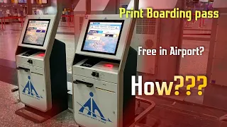 How to Print Boarding pass Free In Airport | Self Check-In | Air Travel