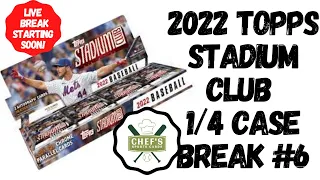 2022 TOPPS STADIUM CLUB 1/4 CASE BREAK #6 - LIVE 1/1/2023