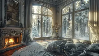 Snowy Night's Slumber: Tranquil Fireplace ASMR Offering Restful and Comforting Sleep