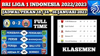 Jadwal pekan 18 BRI Liga 1 2022 - Persija vs Bali United - Persib vs Bhayangkara fc