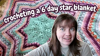 crocheting a 6 day star blanket (pattern review + time tracking)