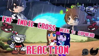 Characters React to FNF Indie Cross - Week 1: Cuphead || The Rookie J.