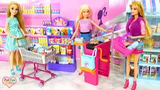 Barbie Supermarket Grocery Store - Rapunzel Grocery Shopping Toko kelontong Barbie Supermercado