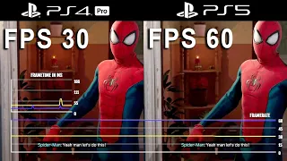 SPIDER MAN MILES MORALES PS5 vs PS4 Pro [FPS Test] Graphics Comparison / FPS Frames Comparison