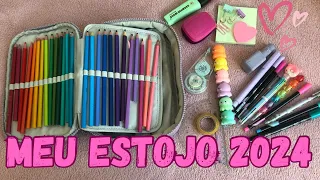 ARRUMANDO MEU ESTOJO 2024 ✏️📝💗MEU ESTOJO NOVO!