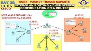 CCNA DAY 28: Configure DHCP Server for Multiple VLANs | DHCP + Inter-VLAN Routing in Packet Tracer