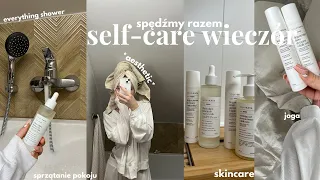 spędźmy razem self-care wieczór! joga, skincare, sprzątanie pokoju & everything shower *aesthetic*