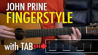 Simple fingerstyle guitar lesson (breakdown) - John Prine stye guitar lesson.