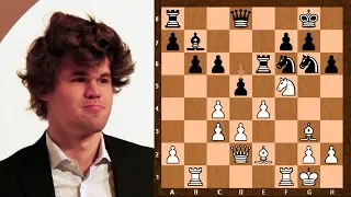 Magnus Carlsen reacts calmly to black's seemingly liberating d5 plan in English Opening