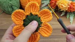 Very easy, great beauty! I made a Tunisian crochet flower #crochet #knitting