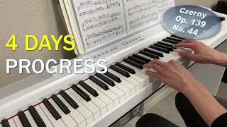 Adult Piano Progress - 4 Days of Practice (Czerny, Op. 139, No. 44)