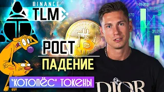 BITCOIN рост или падение? | КРИПТОВАЛЮТА на Binance TLM; КотоПес:) токены  | Прогноз BITCOIN конкурс