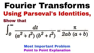 23. Parseval's Identities for Fourier Transforms | Problem#1 | Most Important Problem