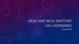 Head and neck anatomy landmarks