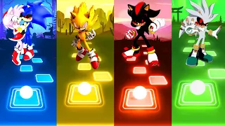 Amy Sonic Exe vs Fleetway Super Sonic vs Shadow Exe vs Silver Sonic Exe - Tiles Hop Edm Rush