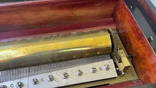 Large Antique Cylinder Music Box Demo