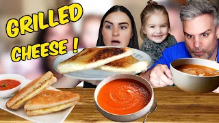 Brits Try [The Ultimate American Grilled Cheese Sandwich & Tomato Soup] for the first time!