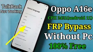 Oppo A16e Frp Bypass Android 11 Update!! Google Account Bypass Without Pc 2023 !! frp bypass 2023