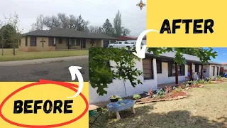 1950s Exterior Home & Front Yard Makeover on a budget. The transformation is unreal