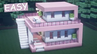 minecraft : Building a gorgeous pink house in Minecraft, with two floors🌸! GamePlay