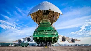 Walking Around Antonov AN-124 UR-82073 of Antonov Design Bureau at Mumbai International Airport