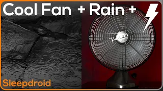 ► Fan and Rain Sounds for Sleeping with Thunder | 10 hours of Vintage Rain and Fan Noise | Sleep