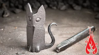 Blacksmithing- Making a cat figurine (from angle iron)